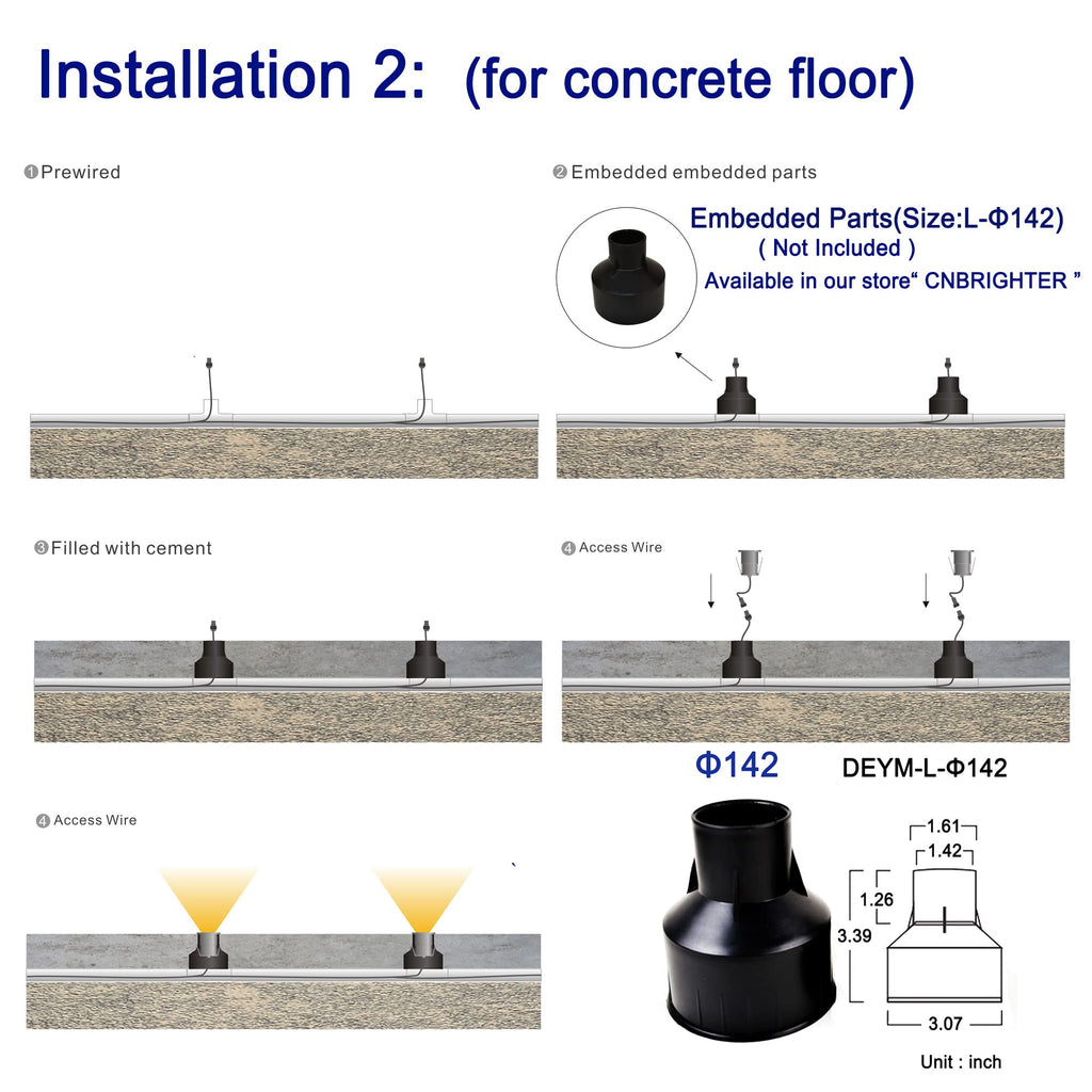 LED In-Ground Well Lights Anti-Glare,3W 12V-24V DC, IP67 Waterproof Recessed Lamp,Buried Underground Outdoor