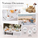 Linen World Hemstitch Linen Tablecloth,French Linen White Tablecloth 90" x 60" Inch,Washable Rectang