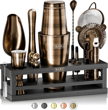 Mixology Bartender Kit Bar Set | 16-Piece Cocktail Shaker Set | Martini Barware Mixing Tools Bartending | Incl. 35 - Set of 16
