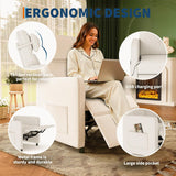 GarveeHome Power Recliner Living Room Lazy Chair Adjustable Electric Reclining Chair Home Theater Seating with Side
