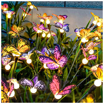 Solar Garden Lights - 8 Pack Swaying Butterfly Light, Swaying in The Wind, Solar Outdoor Lights, Yard Patio Pathway