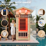 Albott Outdoor Sauna 1 Person, Infrared Saunas for Home