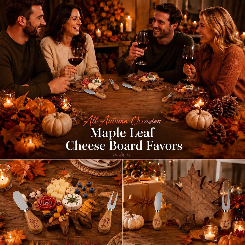 1 Set Fall Maple Leaf Mini Charcuterie Board Gift, 8.3 x 7.5 in