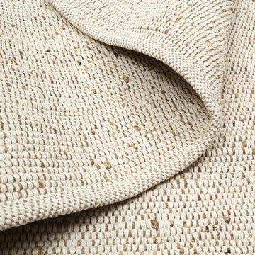 Jute Cotton Door Mat 2x3 ft Rectangle Hand Woven Natural Farmhouse Rugs, High Traffic Area - Rustic Vintage Bohemian