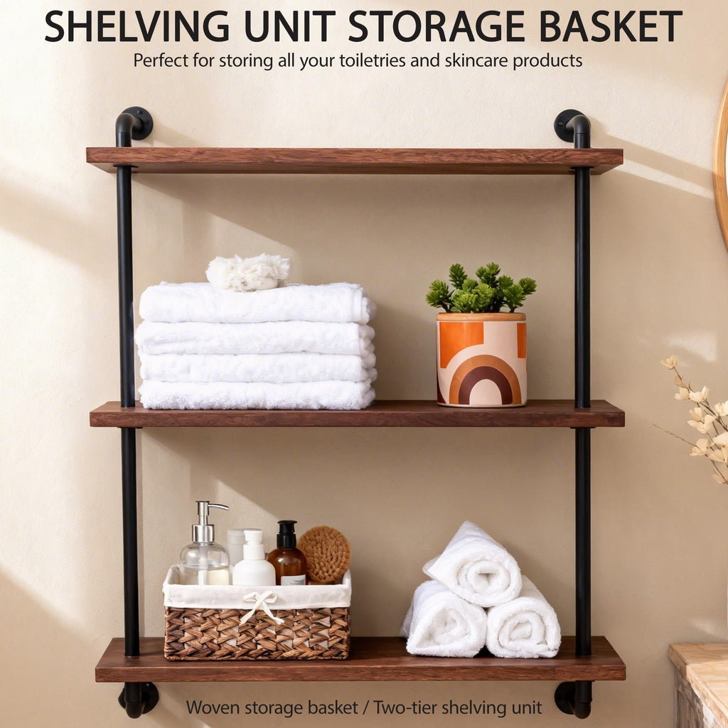 Water Hyacinth Storage Basket Small with Metal Frame & Removable Liner