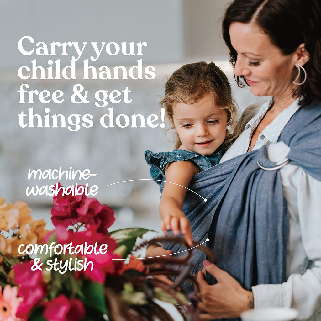 Luxury Ring Sling Baby Carrier, Soft Linen Blend Baby Sling, Baby Wrap, Wear Your Little One Close to Your Heart