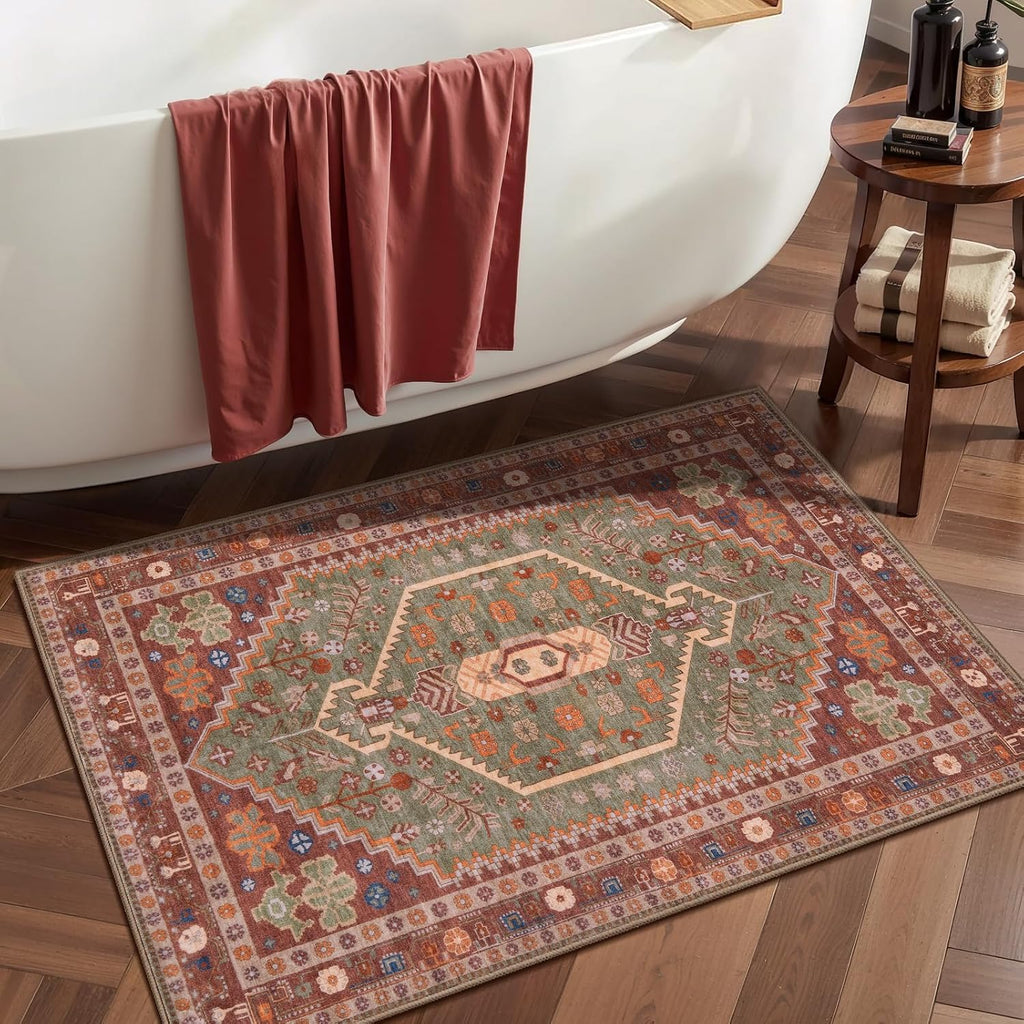 2x3ft Small Area Rug,Washable Boho Thin Mat Kitchen