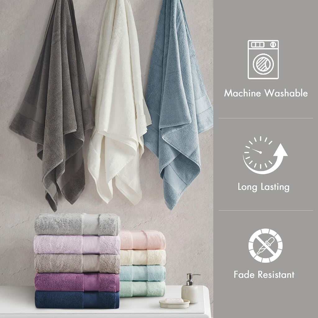 Park 100% Turkish Cotton 600 GSM Bath Towel Set, 6 Piece, Taupe | Low Twist Quick Dry Shower Towels , Luxury