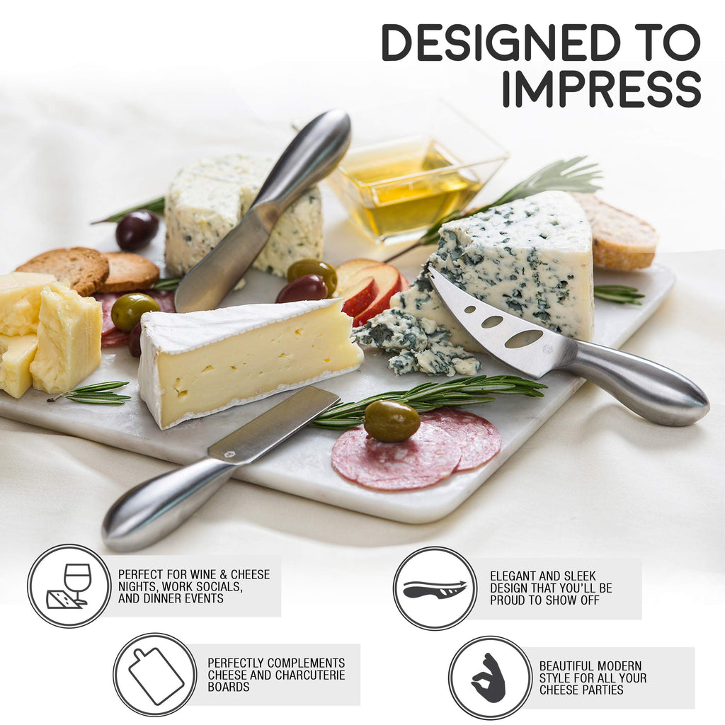 Lunar 6-Piece Premium Stainless Steel Cheese Knife Set
