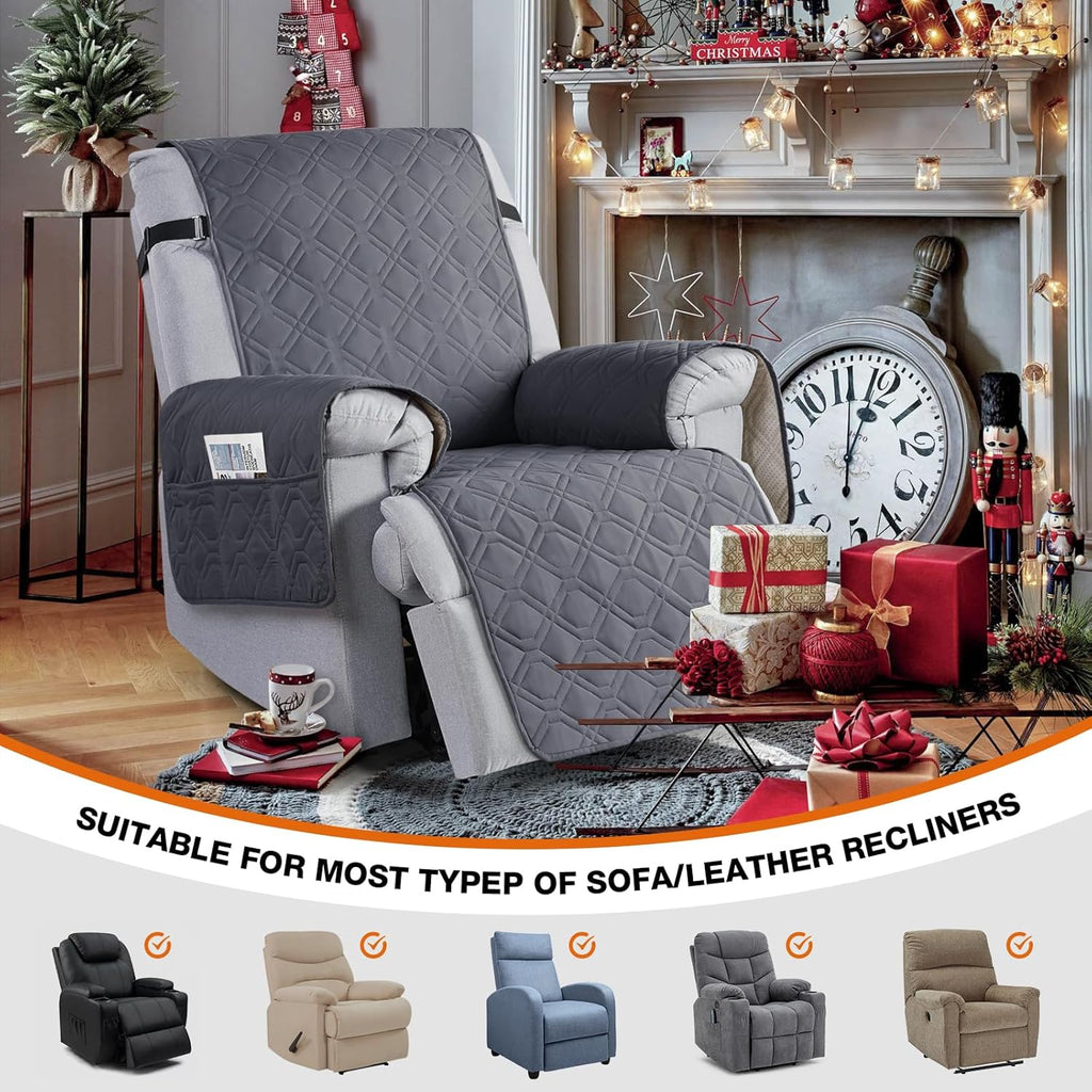 100% Waterproof Recliner Chair Covers, Recliner Cover Non-Slip Dog Chair Cover Furniture Protector Washable Slipcover