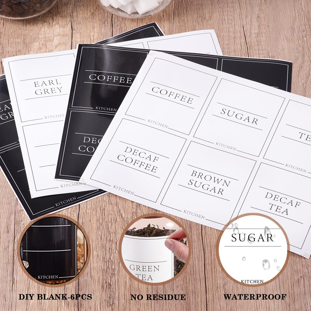 Coffee and Sugar Container Set, Glass Coffee Jars with Wooden Lids