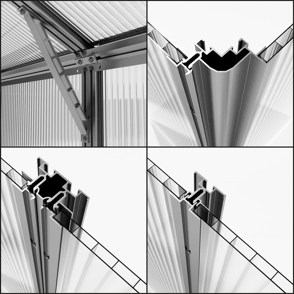 Topas 6 7.4x12.6 ft Walk in Greenhouse, Clear Polycarbonate