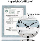 Wall Clock Silent Non-Ticking 14 Inch Battery Operated Country Large Retro Rustic and Beach Style Decorative for