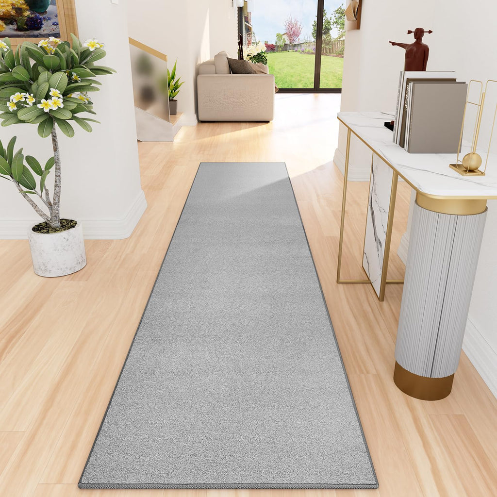 Runner Rug with Non Slip Rubber Backing 2*10 ft, Washable Soft Floor Carpet Indoor, Bedroom, Laundry, Low Pile Area