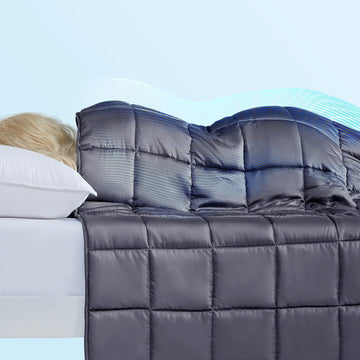 Reversible Cooling Weighted Blanket 20 lbs Queen 60x80 inches Pressue Relief Blanket for Adults with Premium Glass