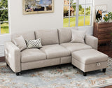 Sectional Couches for Living Room - Convertible L Shaped Couch with Storage Ottoman