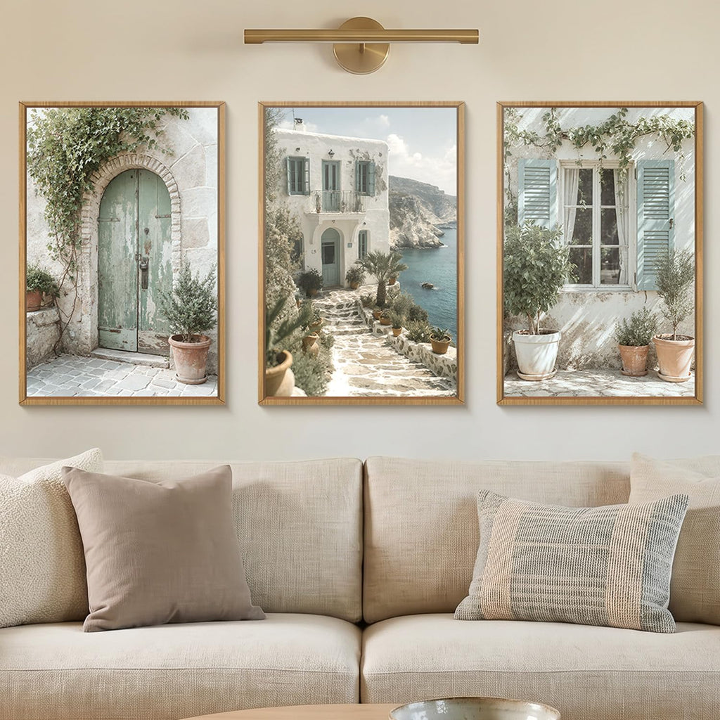 Vintage Italy City Landscape Framed Canvas Wall -24"x36"x3