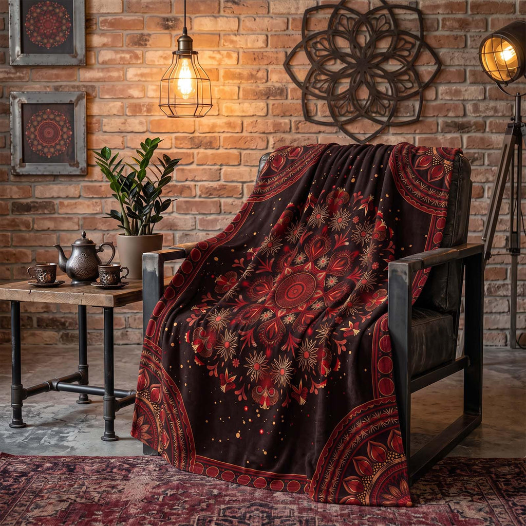 Boho Mandala Throw Blanket 50 x 60 Inch
