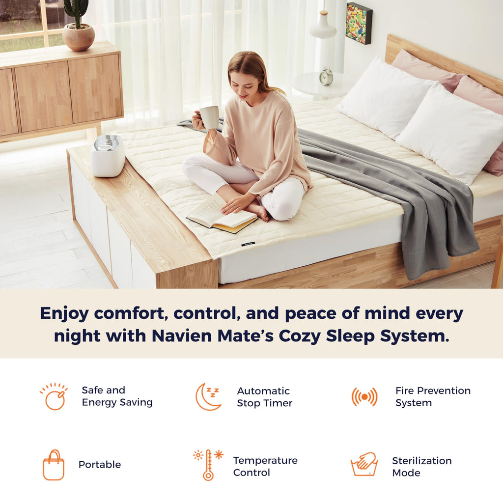 EQM350 Water Heated Mattress Pad Twin Size, Fast Heating Water Bed Warmer, Dual-Zone Temp Control, Low EMF, Water