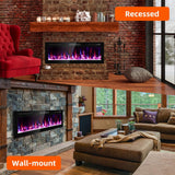50 inches Electric Fireplace-Wall Fireplace for Living Room-Slim Fireplace Inserts/Wall Mounted with Remote