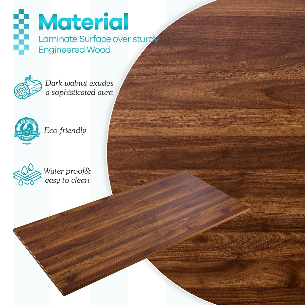 Universal Table Top 59.1x20 inches, Solid One-Piece Desktop for Sit Stand Desk, Double Desks, L Desk DIY, Wood