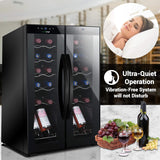 24 Bottle Wine Fridge | Dual Zone Wine Chiller | Adjustable Temperature 41°F to 
