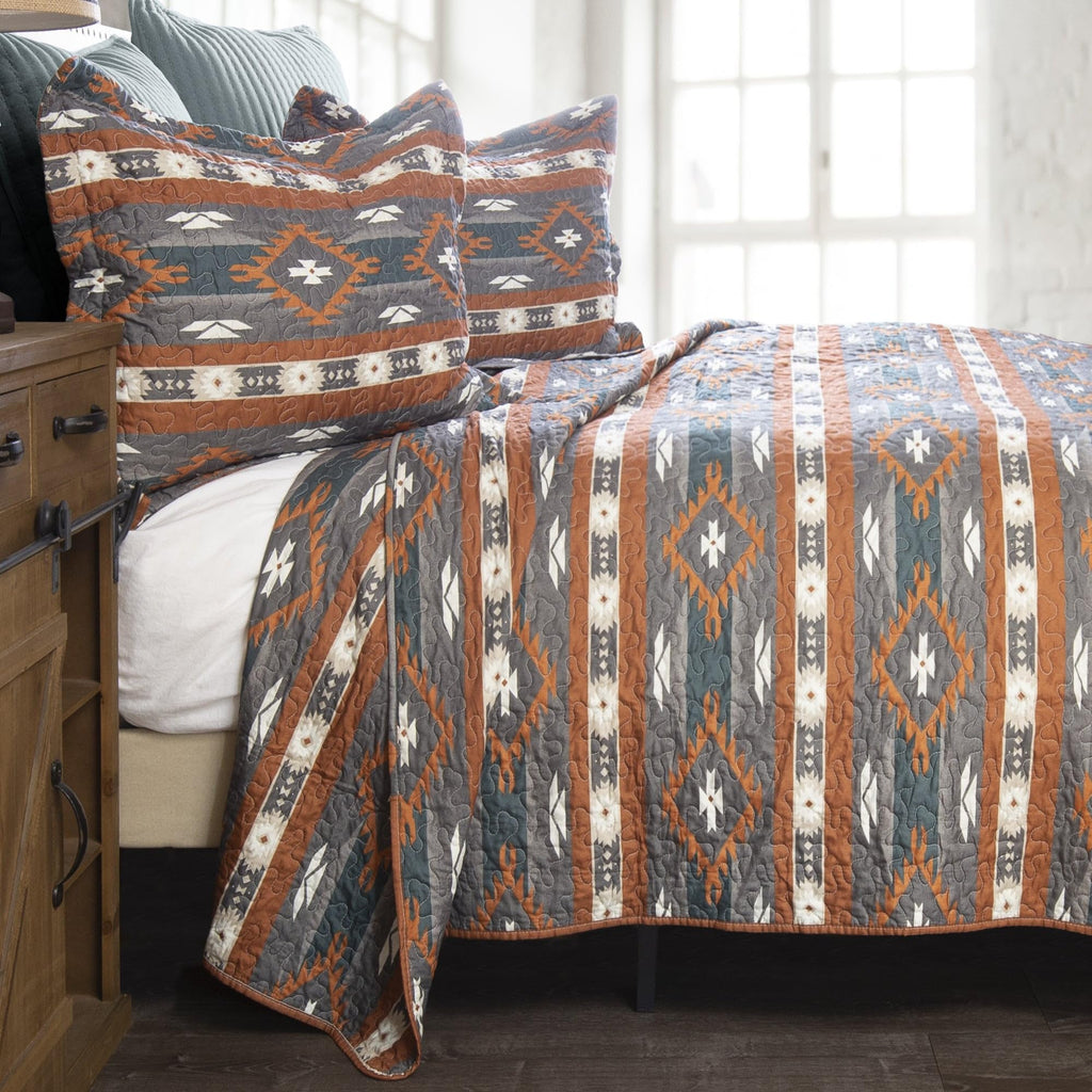 Aztec Country Bedding Set, Southwestern 2-Piece Microfiber Quilt Set, Checotah