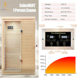 Infrared Sauna, Home Sauna 1 Person, Low EMF Sauna Wood Indoor Far Infrared Sauna