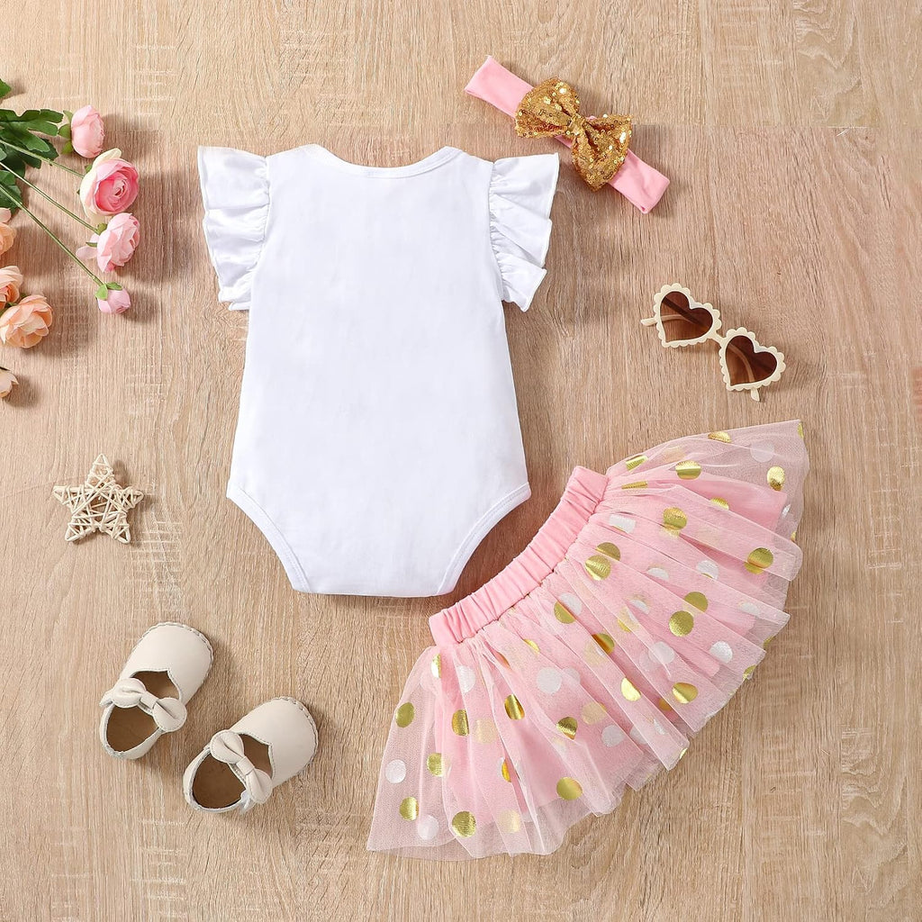 Baby Girl 1st Birthday Cake Smash Outfit 1st birthday girl outfit Tutu Skirt set with Headband