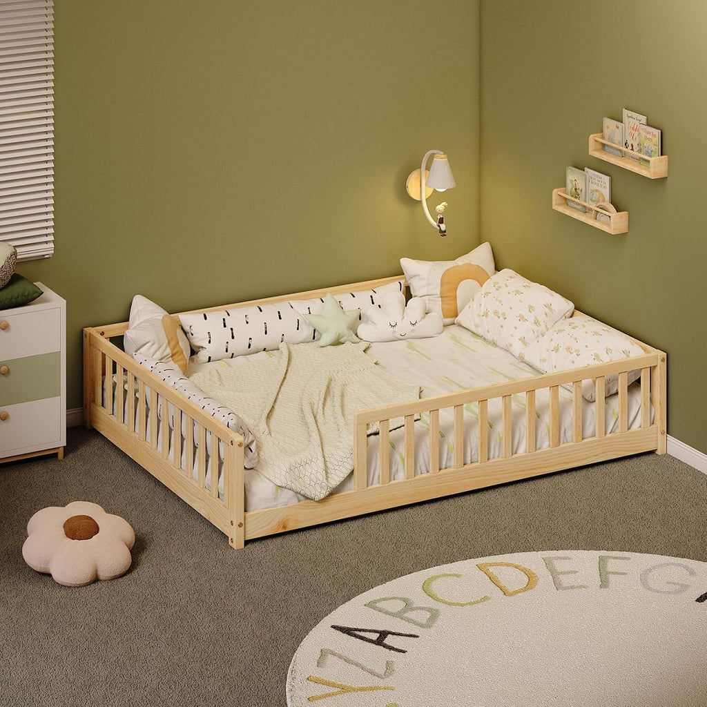 Montessori Floor Bed with Rails