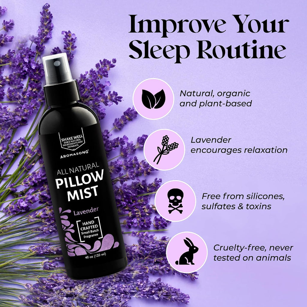 Pillow Spray for Sleeping - All Natural Calming Linen & Bedtime Sleep Mist for Deep Sleep - Pillow Spray Aromatherapy - Set of 8