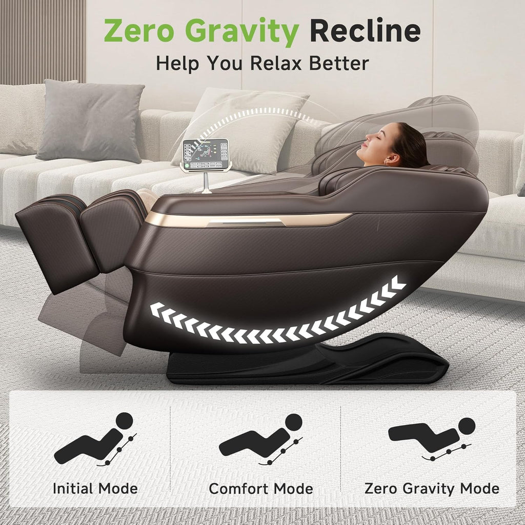 Full Body Shiatsu Massage Chair Relaxation | Zero Gravity Recline, Pre-Assembled, 6 Auto Modes, Foot Massage, Waist &
