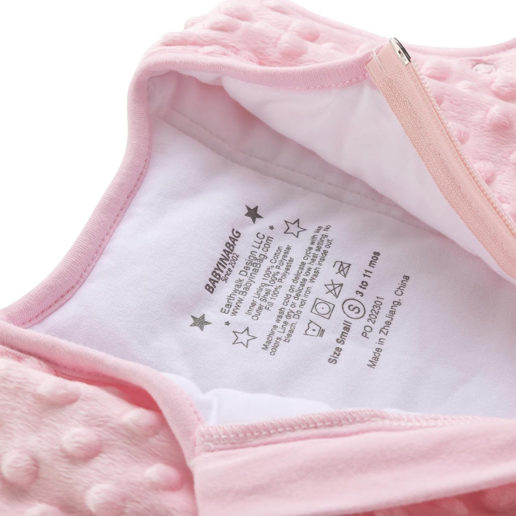 Very Warm 2.5 Tog Quilted Winter Model Baby Sleep Bag or Sack, Plush Minky Dot for Infants and Toddlers (Medium