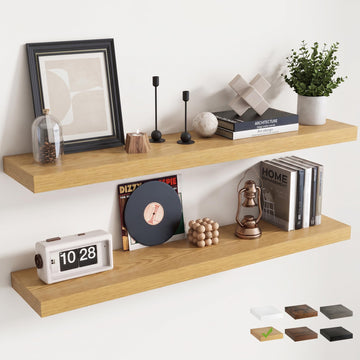 48 Inch Floating Shelves for Wall 2 Pack, 8"D Wood Gra Shelves