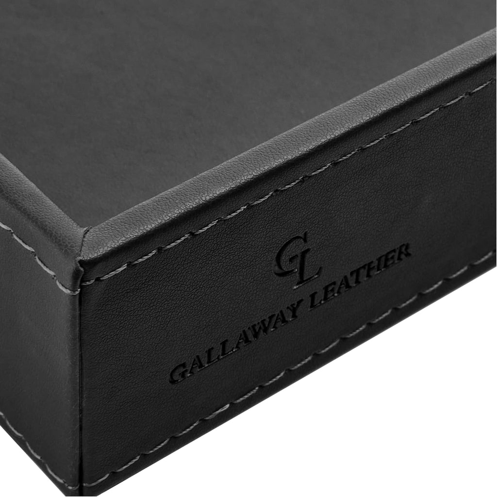 Valet Tray for Men - Nightstand Organizer EDC Tray for Wallet and Keys - Dresser Leather Catchall Dump Key Tray