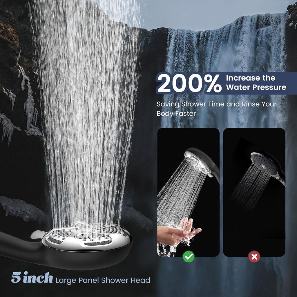 Filtered Shower Head with Handheld, High Pressure 7-Spray Showerhead with Filters for Hard Water