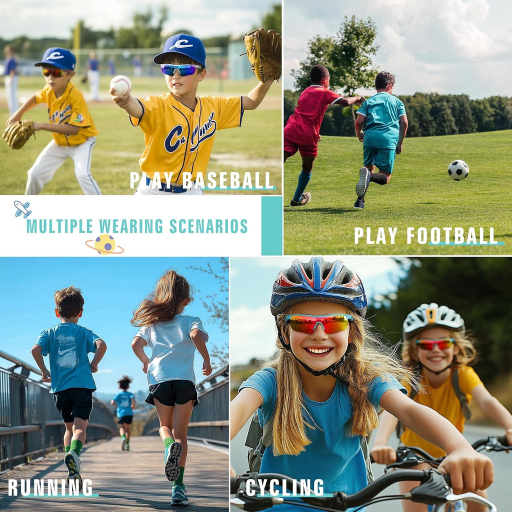 Kids Sunglasses Polarized Baseball Glasses for Boys Girls