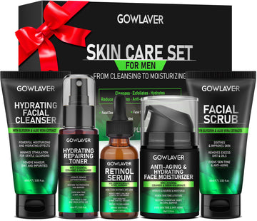 Gifts for Men, Skin Care for Men, Hydrating & Moisturizing Face Care Routine for Mens All Skin Types, Birthday Fathers