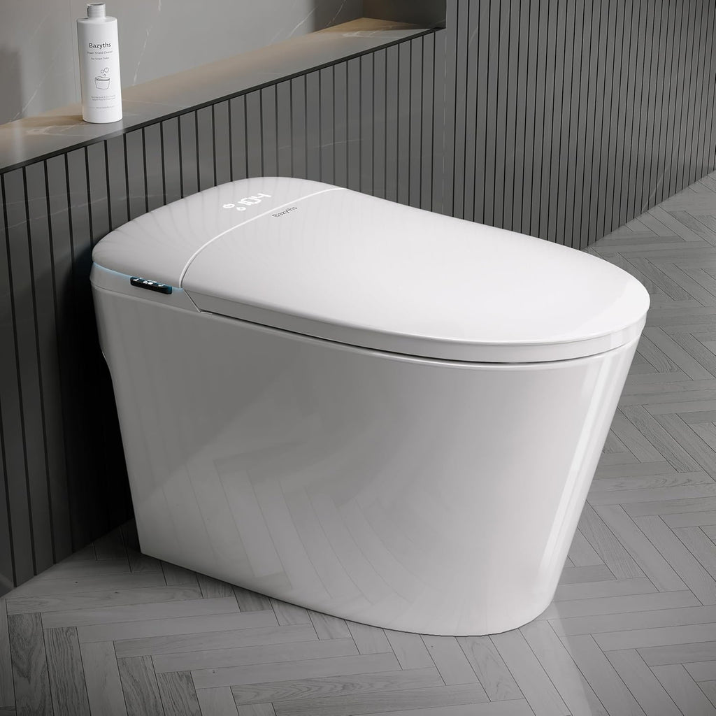 Smart Toilet with Foam Shield, Auto Open/Close Lid, Built-in Tank, 12" Rough In, Foot Sensor Flush, Warm Dryer