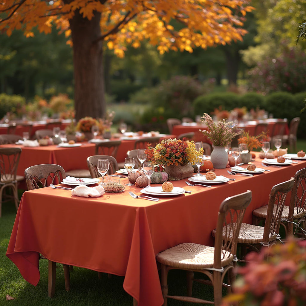 Thanksgiving Tablecloths Rectangular 54x108 Inch, 6 Pack Rust
