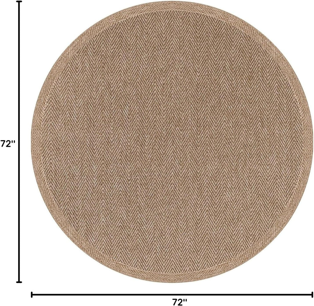 Easy Jute Round Rug 6ft Indoor Outdoor Natural Color Fiber Area Rugs