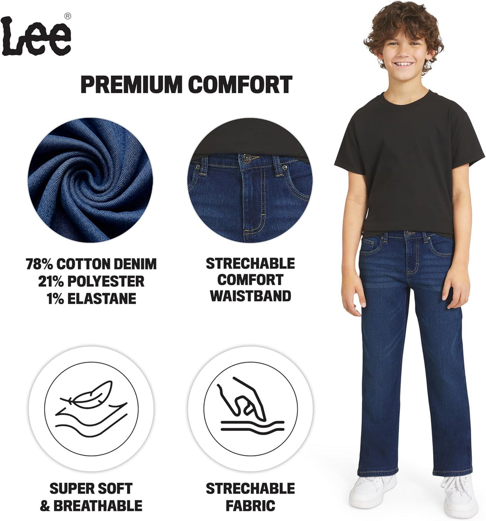 Boys' 5 Pocket Loose Fit Stretch Waist Denim Jeans