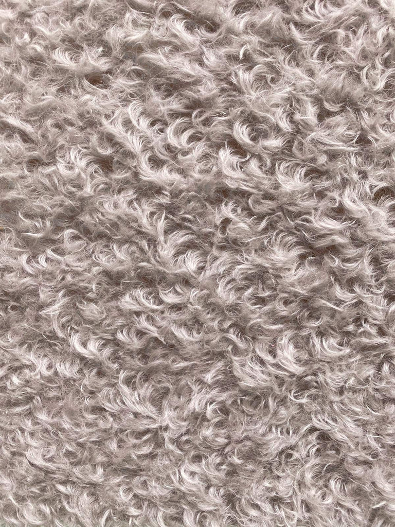 German 100% Mohair Fur Fabric for Teddy Bears DIY, Backing 100% Cotton (55 * 39.4 inch, 5973 Beige Curly)