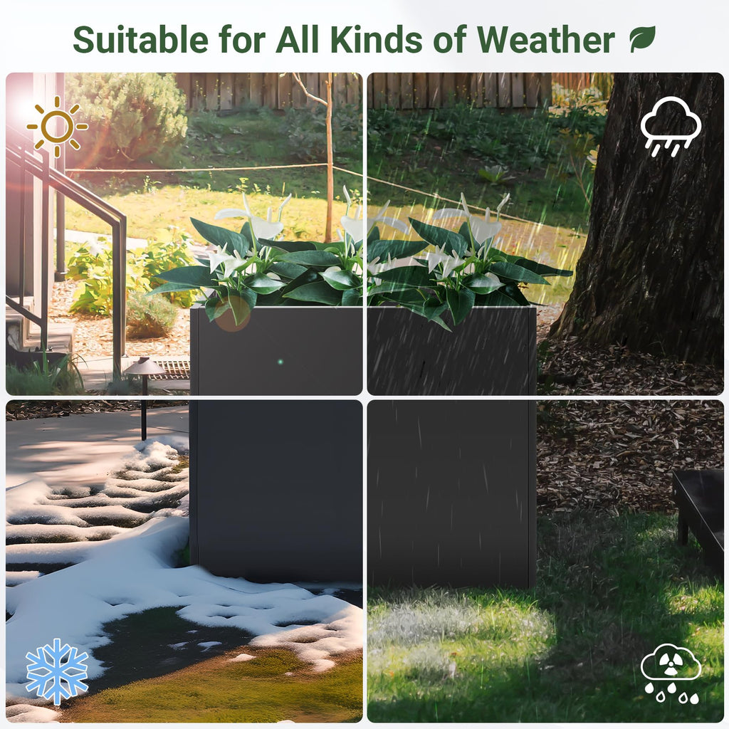 36" Metal Planter Box, Large Rectangular Window Box