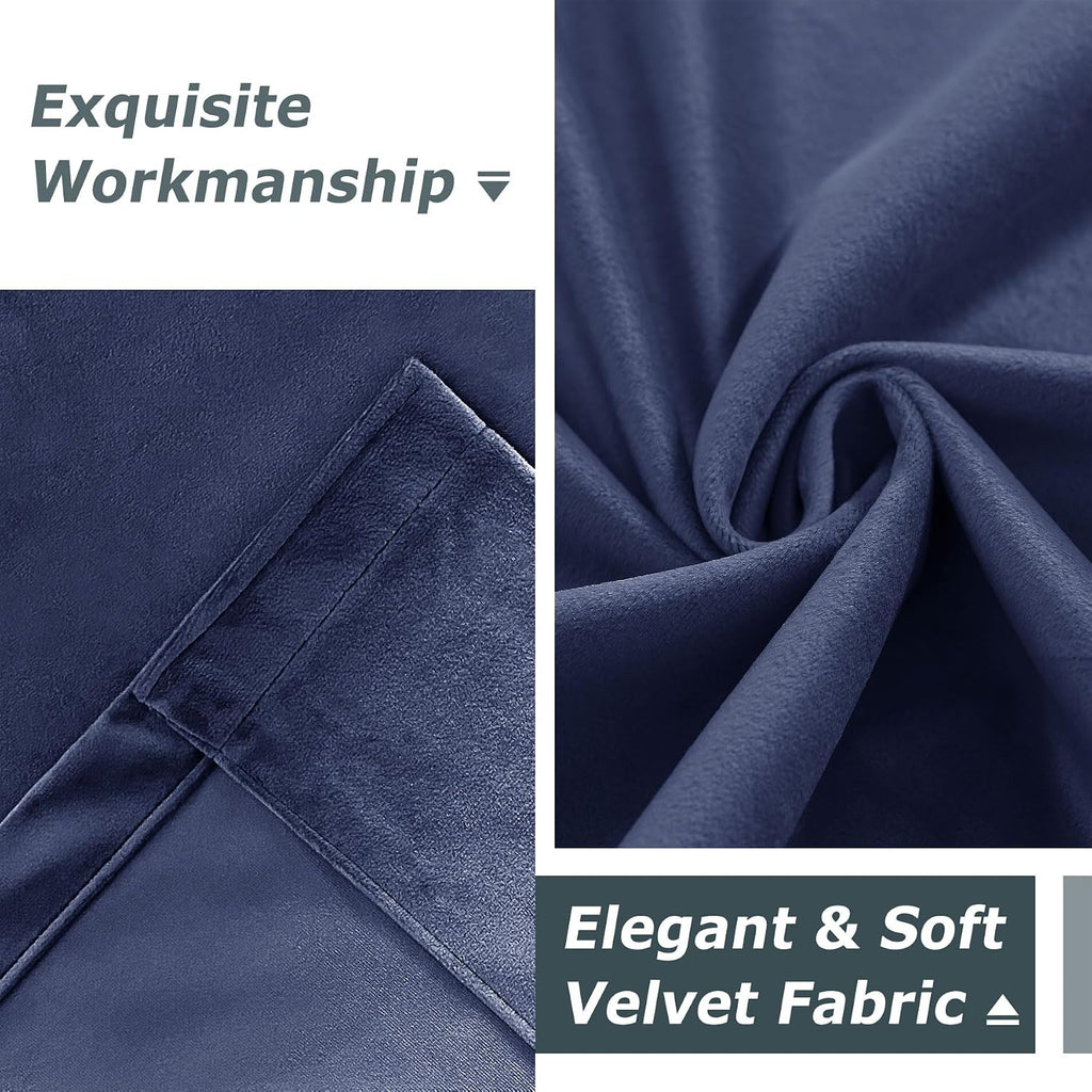 Light Filtering Pinch Pleated Drapes Velvet Drapes for French Door Thermal Insulated Curtain for Living Room Privacy
