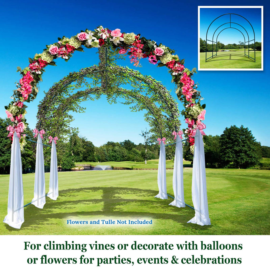 Multi-Size Large Garden Support Arch Frame Climbing Plant Arch Arbor for Flowers/Fruits/Vegetables (13FT x 7FT x