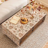 Luxury Chenille Coffee Table Cover Non-Slip Silicone Backing Heavyweight French Jacquard Table Cloth