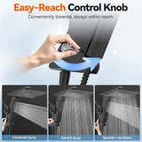 Filtered Rain Shower Head with Handheld Combo High Pressure 12'' Rainfall Shower Heads & Hidden Detachable Wand Dual