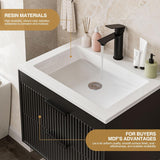 24" Modern Floating Bathroom Vanity with Sink - Wall Mounted Cabinet with Double Drawers