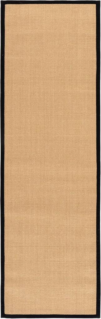 Natural Fiber Collection Runner Rug - 2'6" x 8', Maize & Black, Border Sisal Design, Easy Care, Ideal for High